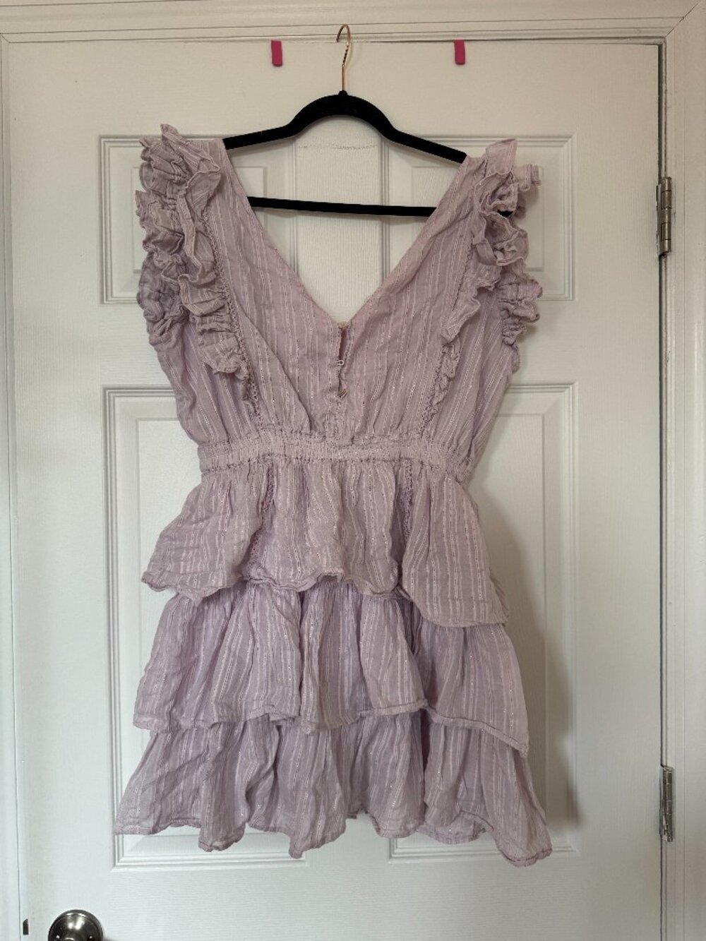 House of Harlow 1960 Lavender Ruffle Mini Dress Size L